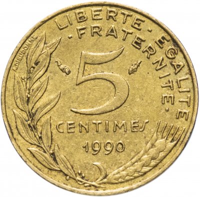 купить Франция 5 сантимов (centimes) 1966-2001
