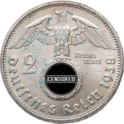 купить Германия, Третий рейх, 2 рейхсмарки 1938 G