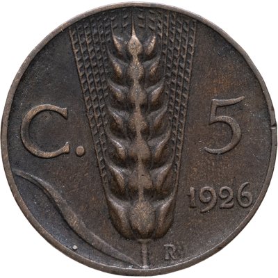 купить Италия 5 чентезимо (centesimi) 1926