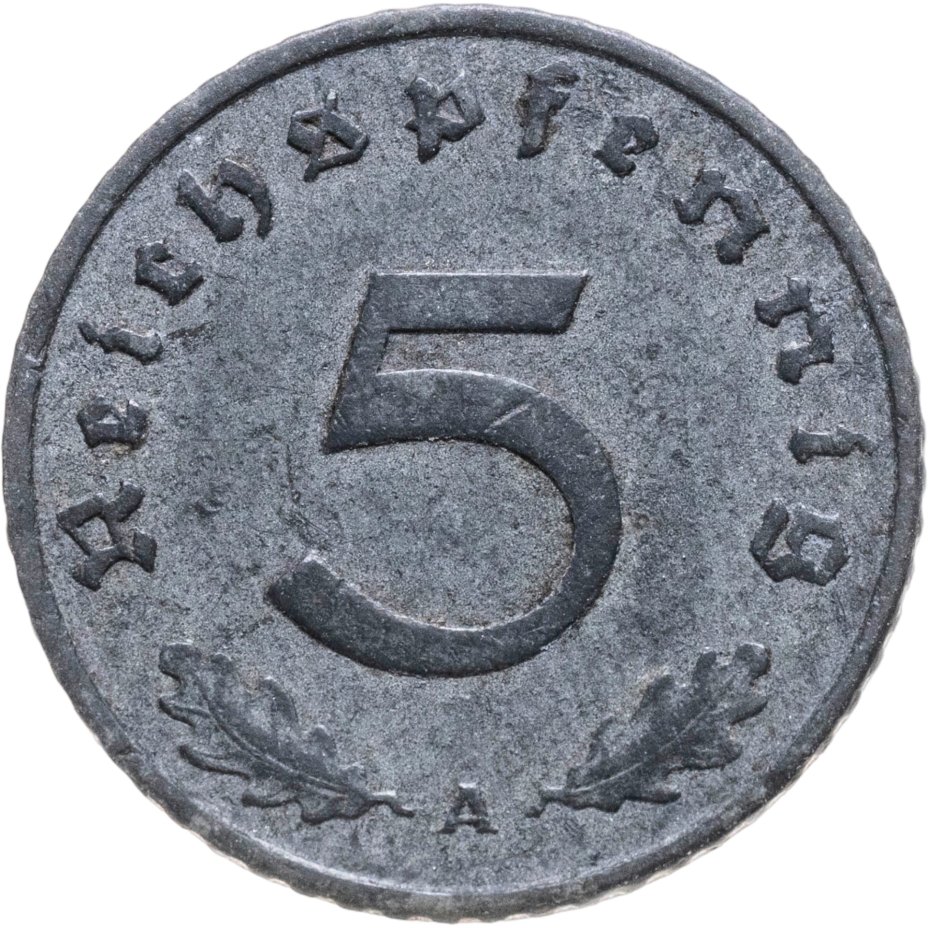 Купить Германия (Третий рейх) 5 рейхспфеннигов (reichspfennig) 1940, знак монетного двора: "A" - Берлин