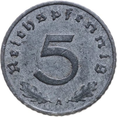 купить Германия (Третий рейх) 5 рейхспфеннигов (reichspfennig) 1940, знак монетного двора: "A" - Берлин