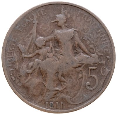 купить Франция 5 сантимов (centimes) 1911