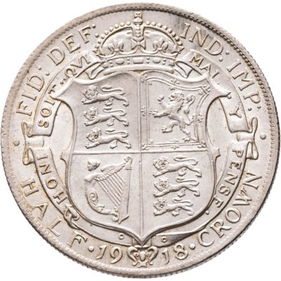 купить Великобритания 1/2 кроны (crown) 1918