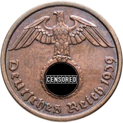 купить Германия (Третий рейх) 2 рейхспфеннига (reichspfennig) 1939 A