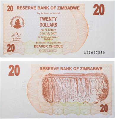 купить Зимбабве 20 долларов 2006