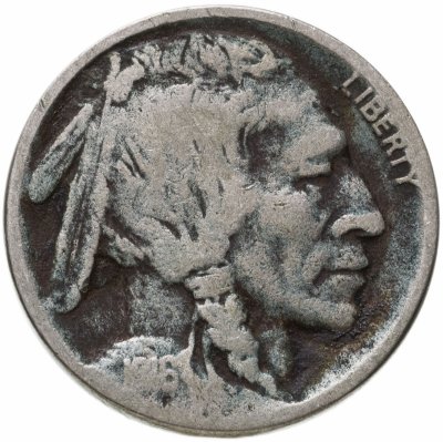 купить США 5 центов (cents) 1916 Buffalo Nickel (буффало) без обозначения монетного двора