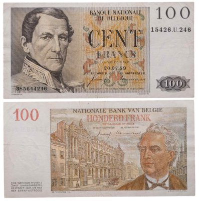 купить Бельгия 100 франков 1959
