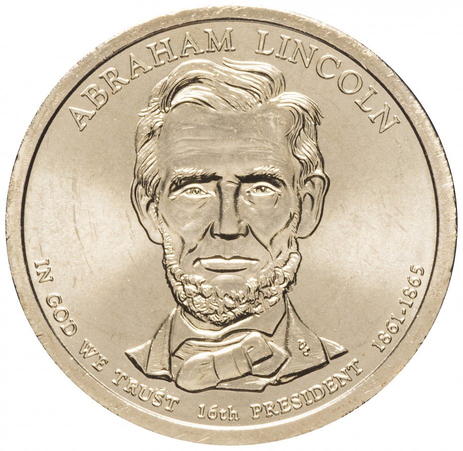 купить США 1 доллар 2010 P "16-й президент США - Авраам Линкольн"