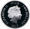 Купить Остров Ниуэ 2 доллара 2017 "Любовь - попугаи"