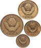 Купить Набор из 4 монет 5, 3, 2 и 1 копейка 1984