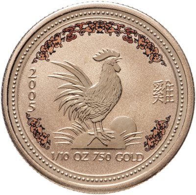 купить Австралия 15 долларов 2005 "Китайский гороскоп - год петуха", в футляре, с сертификатом