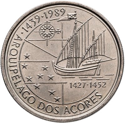 купить Португалия 100 эскудо (escudos) 1989 "Золотой век открытий - Открытие Азорских островов"