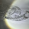 Купить Блюдо с геометрическим резным декором, хрусталь, алмазная грань, СССР, 1970-1990 гг.