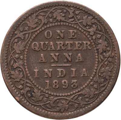 купить Британская Индия 1/4 анны (anna) 1893