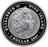 Купить Остров Ниуэ 1 доллар 2007 Proof "Китайский гороскоп - Год крысы (Сыр и Крыса 2008)"