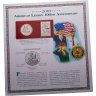 Купить США 50 центов 1/2 доллара, half dollar) 2019  D "100 лет американскому легиону", знак монетного двора "D" - Денвер, в буклете с маркой