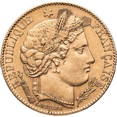 купить Франция 10 франков (francs) 1899 "A"