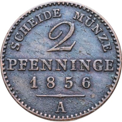 купить Германия, Пруссия 2 пфеннига 1856