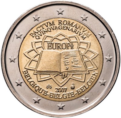 купить Бельгия 2 евро (euro) 2007 "50 лет Римскому договору"