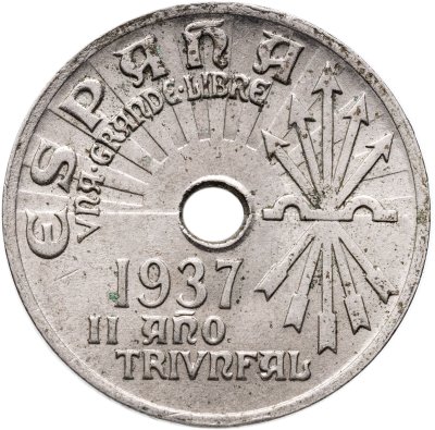купить Испания 25 сентимо (centimos) 1937