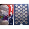 Купить США набор из 56 монет 25 центов (1/4 доллара, квотер) 1999-2009  "Штаты и Территории" в альбоме