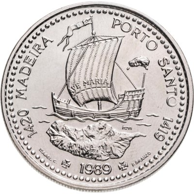 купить Португалия 100 эскудо (escudos) 1989 Золотой век открытий - Открытие острова Мадейра