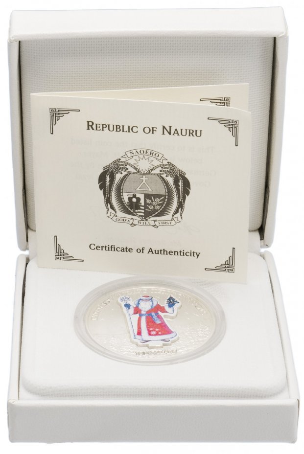 купить Науру 10 долларов 2008 "Дед Мороз" монета-трансформер