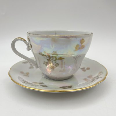 купить Чайная пара "Мадонна", фарфор, деколь, люстр, золочение, Kahla, ГДР, 1967-1987 гг.