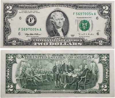 купить США 2 доллара 1995 (Pick 497) F- Атланта "FW" (Fort Worth)