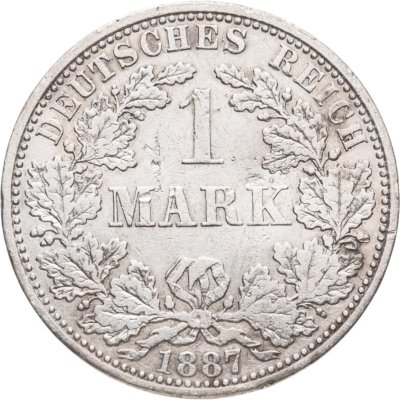 купить Германия 1 марка 1887 знак монетного двора: "A"