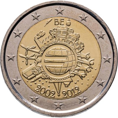 купить Бельгия 2 евро (euro) 2012 "10 лет наличному обращению евро"