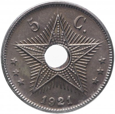 Купить Бельгийское Конго 5 сантимов 1921