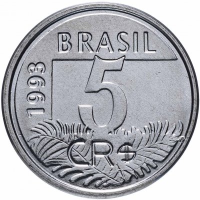 купить Бразилия 5 крузейро реал (cruzeiros reais) 1993