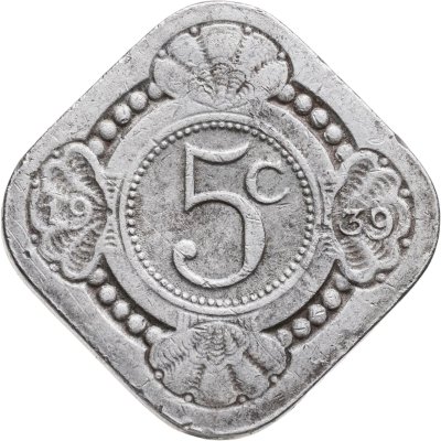 купить Нидерланды 5 центов (cents) 1939