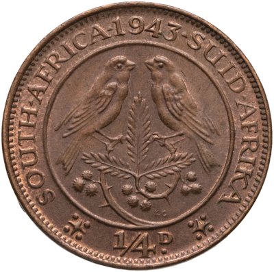 купить ЮАР 1/4 пенни (penny) 1943