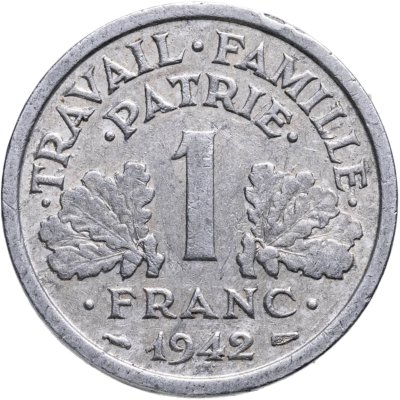 купить Франция 1 франк (franc) 1942