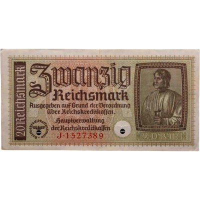 купить Германия 20 рейхсмарок 1940-1945 Немецкие оккупационные территории