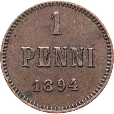 купить 1 пенни 1894, монета для Финляндии