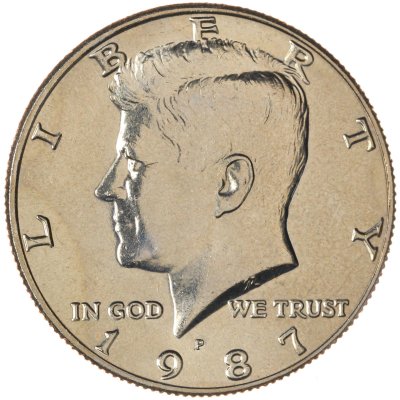 купить США 50 центов (1/2 доллара, half dollar) 1987 Р Kennedy Half Dollar (Кеннеди) знак монетного двора "Р"