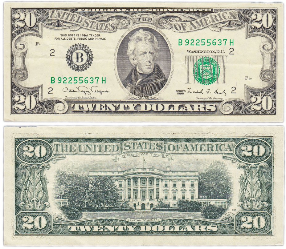 купить США 20 долларов 1990 (Pick 487) B-Нью Йорк