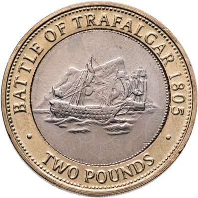 купить Гибралтар 2 фунта (pounds) 2006 "Трафальгарская битва"