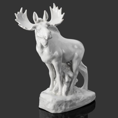купить Статуэтка "Лось", скульптор Б.Я. Воробьёв, фарфор, Ленинградский фарфоровый завод (ЛФЗ), СССР, 1950-1960 гг.