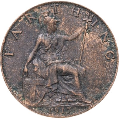 купить Великобритания 1 фартинг (farthing) 1917