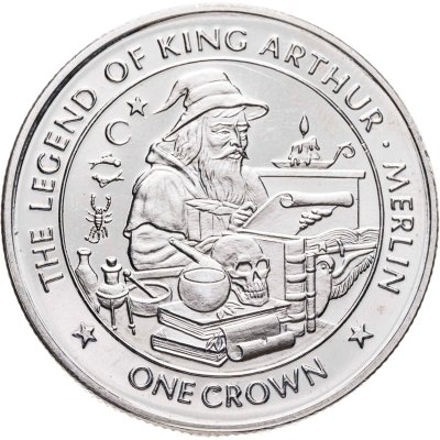 купить Остров Мэн 1 крона, 1996 Легенда о Короле Артуре - Мерлин