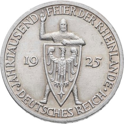купить Германия 3 рейхсмарки (reichsmark) 1925 A "Тысячелетие Рейнской области (Рейнланда)"
