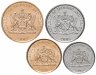 Купить Тринидад и Тобаго набор 4 монеты 2008 - 2010 год 1, 5, 10 и 25 центов (птицы, растения)