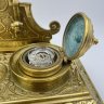 Купить Чернильный набор на 2 чернильницы в стиле модерн, металл, стекло (вкладыш), Европа, 1930-1950 гг.