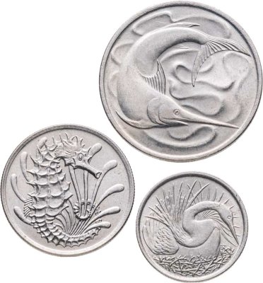 купить Сингапур, набор 3 монет 1967-1970