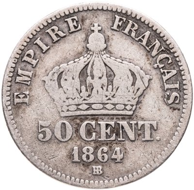 купить Франция 50 сантимов (centimes) 1864