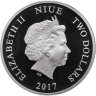 Купить Остров Ниуэ 2 доллара 2017 "Любовь - попугаи"